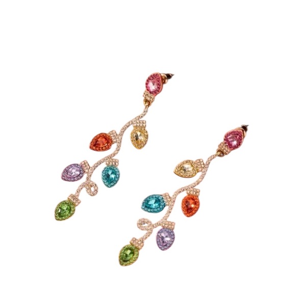 Colorful Christmas Lights Zirconia Earrings - Picture 2 of 3